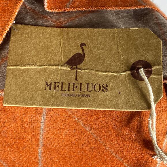 Boho Shawl Poncho 48" Rust Orange Tan Yellow Lagenlook Viscose Fall Autumn NEW! - Picture 7 of 8